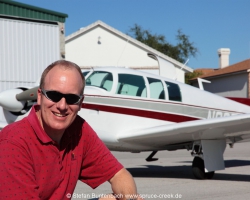 Stefan Buntenbach with Mooney M20F N6377Q in Spruce Creek, Florida. Mooney M20 IMG_6849fl2010