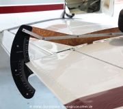 Mooney M20 F rigging of the flight controls. Done with a Travel Board, a special tool from Mooney at Don Maxwells Mooney Service Center in Texas. --- Mooney M20F IMG_1055