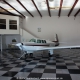 Mooney M20 F, N6377Q, resting in a very nice hangar in the Spruce Creek Fly in Community near Daytona Beach in Florida. --- Mooney M20F IMG_1541