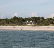 Gemütliches Treiben am Strand von Venice in Florida am Golf von Mexiko.